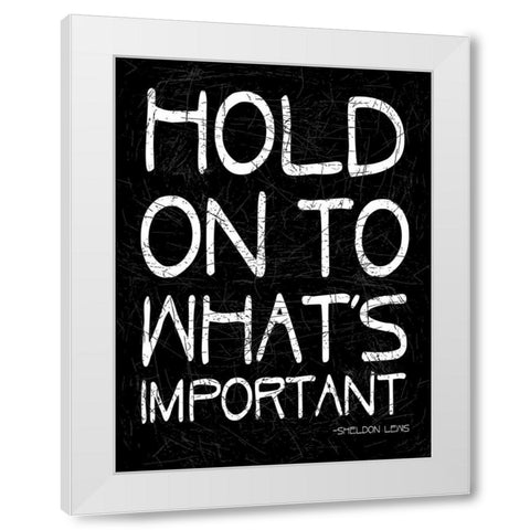 Hold On White Modern Wood Framed Art Print by Grey, Jace