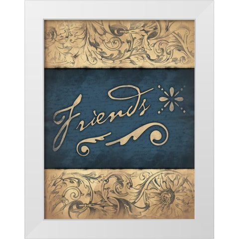 Friends White Modern Wood Framed Art Print by Grey, Jace