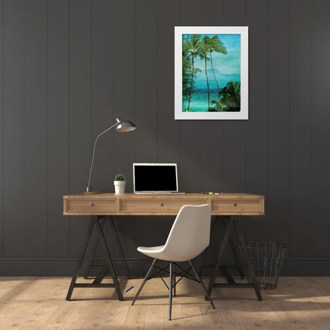 Palm Trees White Modern Wood Framed Art Print by Grey, Jace