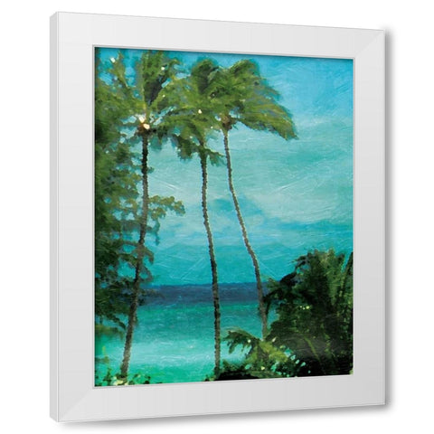 Palm Trees White Modern Wood Framed Art Print by Grey, Jace