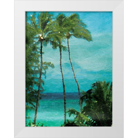 Palm Trees White Modern Wood Framed Art Print by Grey, Jace
