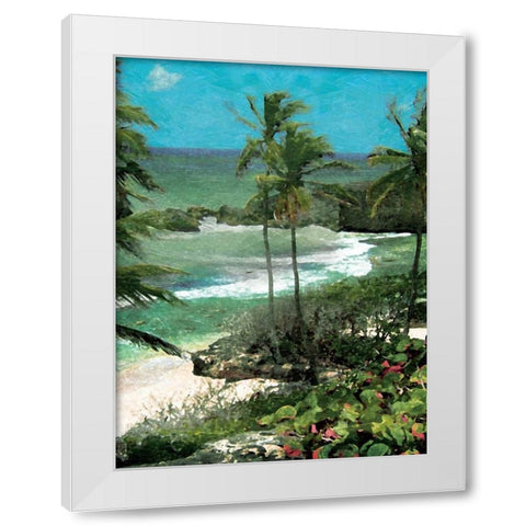 Palm trees mate White Modern Wood Framed Art Print by Grey, Jace