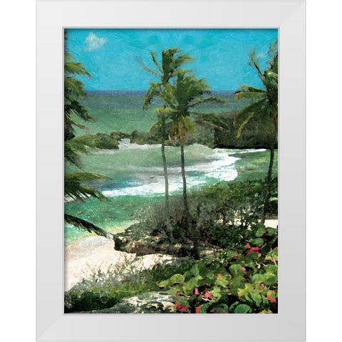 Palm trees mate White Modern Wood Framed Art Print by Grey, Jace