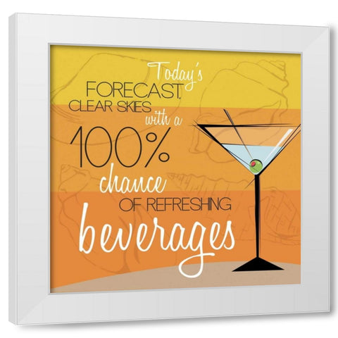 Beach Forecast White Modern Wood Framed Art Print by Grey, Jace