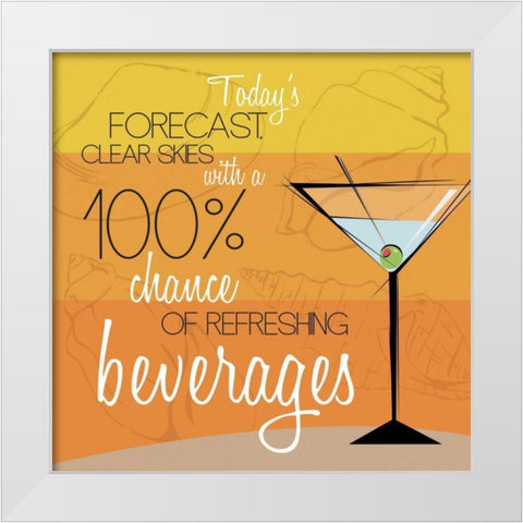 Beach Forecast White Modern Wood Framed Art Print by Grey, Jace