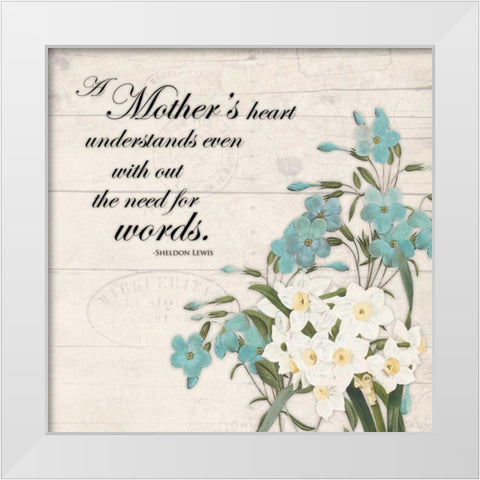 Mother mate White Modern Wood Framed Art Print by Grey, Jace