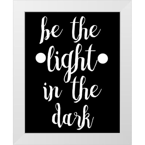 Light In The Dark White Modern Wood Framed Art Print by Matic, Jelena