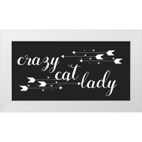 Cat Lady Arrows White Modern Wood Framed Art Print by Matic,Jelena