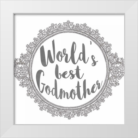 Best Grandmother White Modern Wood Framed Art Print by Matic, Jelena
