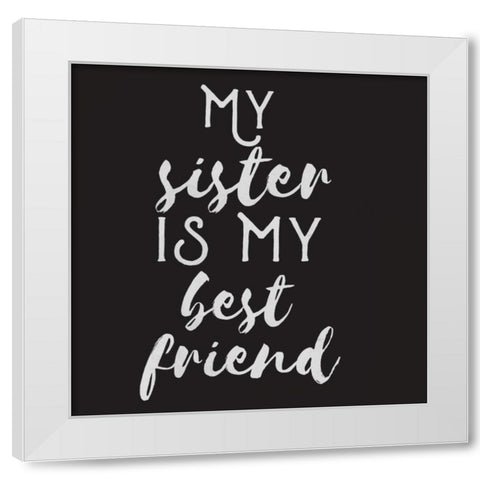 Sisterly Friends White Modern Wood Framed Art Print by Matic, Jelena