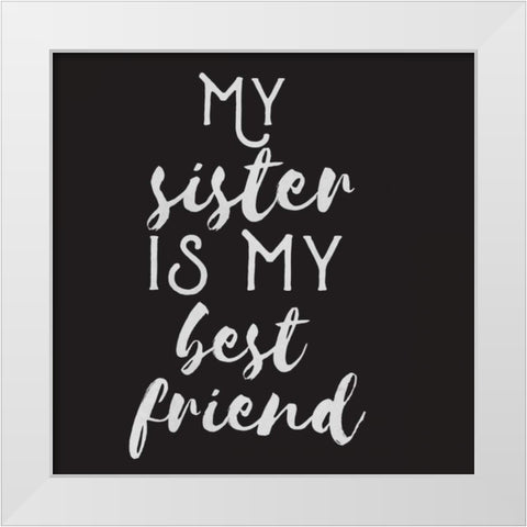 Sisterly Friends White Modern Wood Framed Art Print by Matic, Jelena