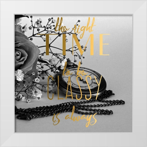 The Right Time White Modern Wood Framed Art Print by Matic,Jelena