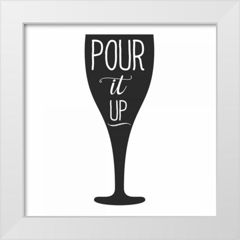 Pour White Modern Wood Framed Art Print by Matic,Jelena