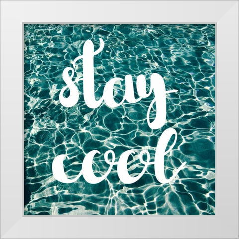 Insta Stay Cool Pool White Modern Wood Framed Art Print by Matic,Jelena