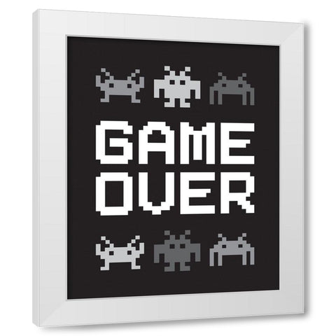 Game Over 3 White Modern Wood Framed Art Print by McCully, Jennifer