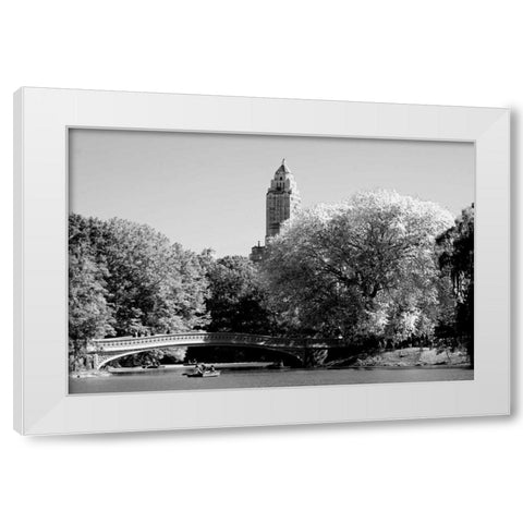 Circular Central Park Bridge White Modern Wood Framed Art Print by Grey, Jace