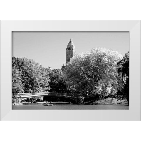 Circular Central Park Bridge White Modern Wood Framed Art Print by Grey, Jace