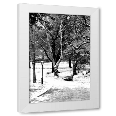 Central Park Snowy Scene White Modern Wood Framed Art Print by Grey, Jace