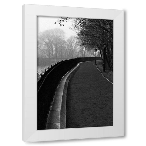 Central Park Endless Path White Modern Wood Framed Art Print by Grey, Jace