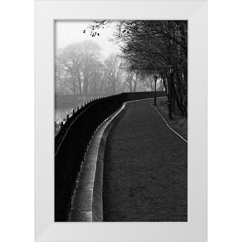 Central Park Endless Path White Modern Wood Framed Art Print by Grey, Jace