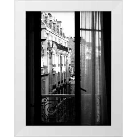 Paris Hotel Window White Modern Wood Framed Art Print by Grey, Jace