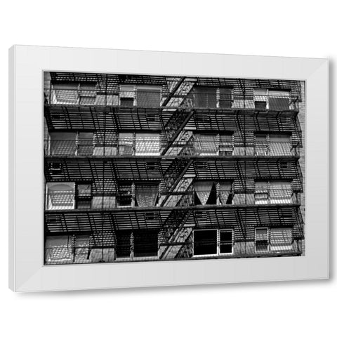 Escaping The Fire C White Modern Wood Framed Art Print by Pica, Jeff