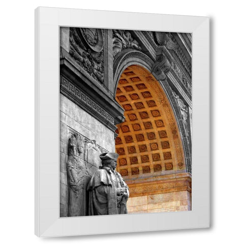 Washington Square Arch BWC 1 White Modern Wood Framed Art Print by Pica, Jeff