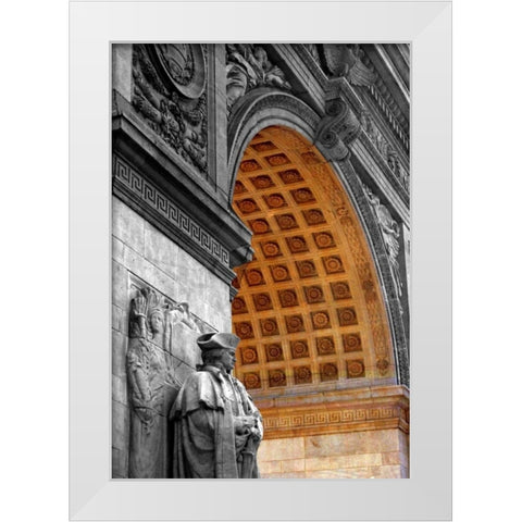 Washington Square Arch BWC 1 White Modern Wood Framed Art Print by Pica, Jeff