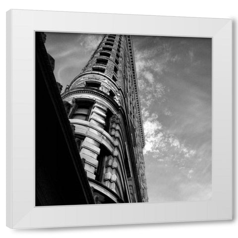 Beneath Flatiron Building White Modern Wood Framed Art Print by Pica, Jeff