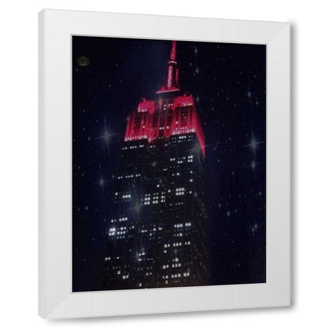 Starry Night In New York White Modern Wood Framed Art Print by Shannon, Julie