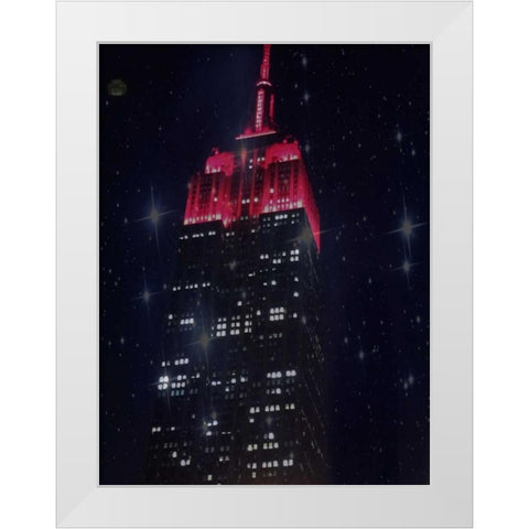 Starry Night In New York White Modern Wood Framed Art Print by Shannon, Julie