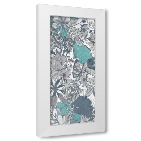 Carte Postale Blooms Mineral 2 White Modern Wood Framed Art Print by Allen, Kimberly
