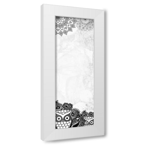Owls and Paisleys White Modern Wood Framed Art Print by Allen, Kimberly
