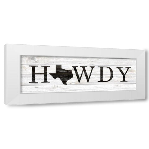 Howdy White Modern Wood Framed Art Print by Kimberly, Allen