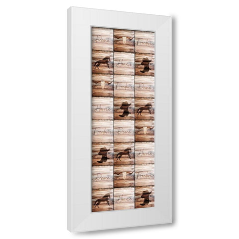 Western Welcome Panel White Modern Wood Framed Art Print by Kimberly, Allen