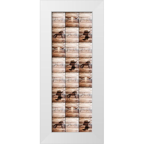 Western Welcome Panel White Modern Wood Framed Art Print by Kimberly, Allen