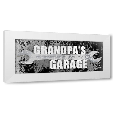 Grandpas Garage White Modern Wood Framed Art Print by Kimberly, Allen