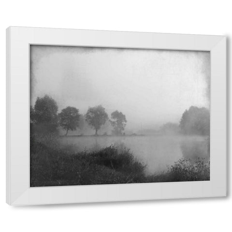 Misty Lake Day White Modern Wood Framed Art Print by Allen, Kimberly