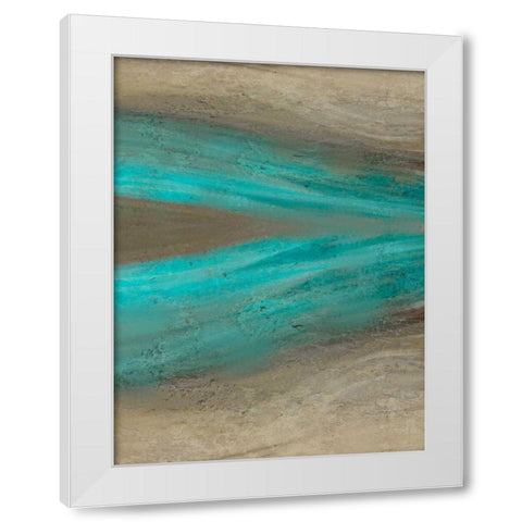 Turquoise Stream 2 White Modern Wood Framed Art Print by Allen, Kimberly