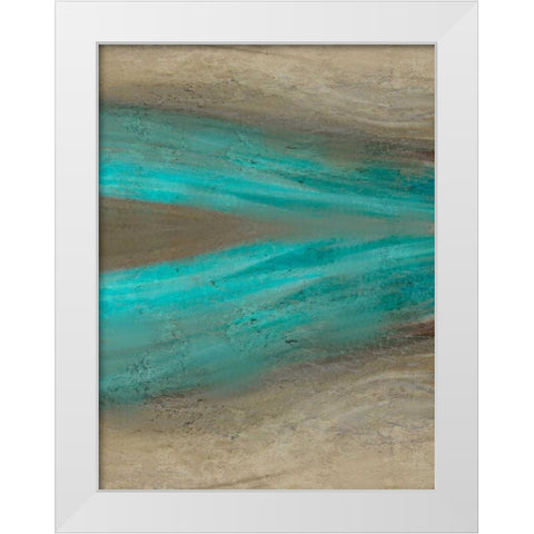 Turquoise Stream 2 White Modern Wood Framed Art Print by Allen, Kimberly