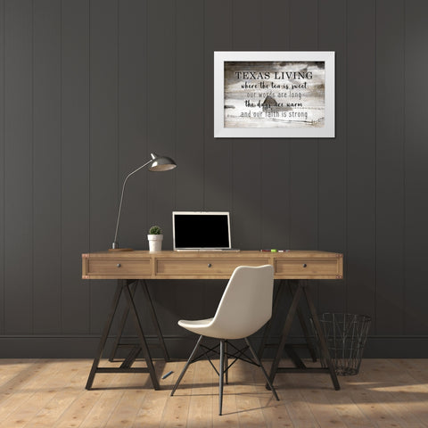 Texas Living White Modern Wood Framed Art Print by Kimberly, Allen