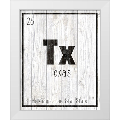 TX White Modern Wood Framed Art Print by Kimberly, Allen