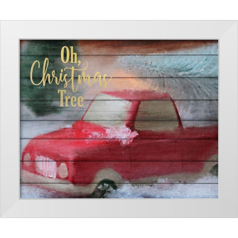 Oh Christmas Tree White Modern Wood Framed Art Print by Kimberly, Allen