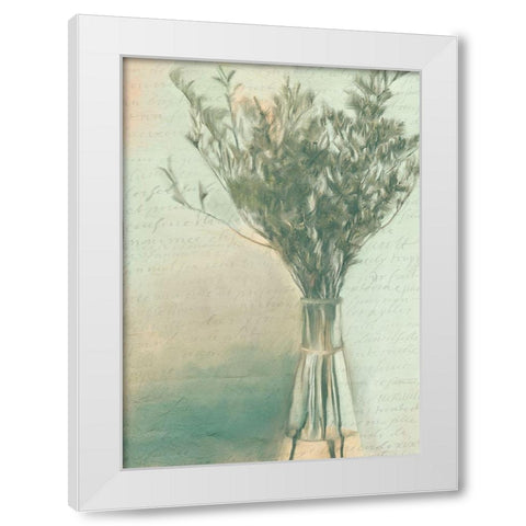 Spring Greens White Modern Wood Framed Art Print by Kimberly, Allen