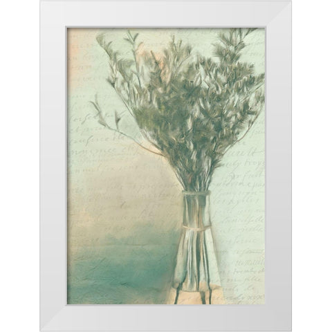 Spring Greens White Modern Wood Framed Art Print by Kimberly, Allen