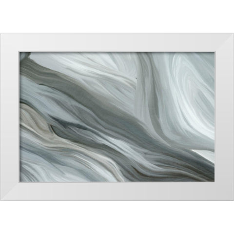 Layered Aqua White Modern Wood Framed Art Print by Kimberly, Allen