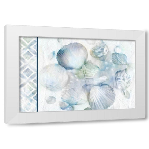 Coastal Blues White Modern Wood Framed Art Print by Kimberly, Allen