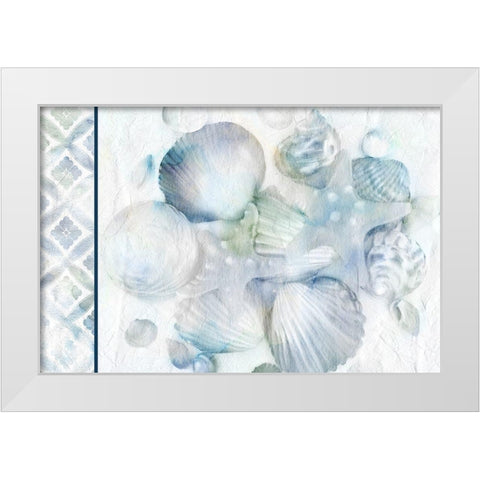 Coastal Blues White Modern Wood Framed Art Print by Kimberly, Allen