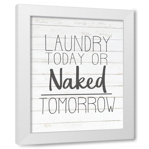 In the Laundry 4 White Modern Wood Framed Art Print by Kimberly, Allen