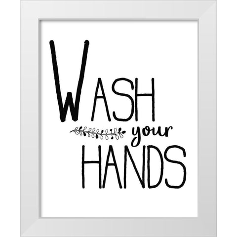 In the Bathroom 3 White Modern Wood Framed Art Print by Kimberly, Allen